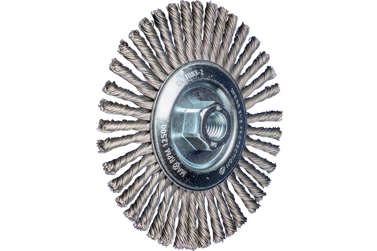 Picture of Pferd Psf Stringer Bead Wheel Brush 6" Dia .020 Carbon Steel 5/8-11" Thread